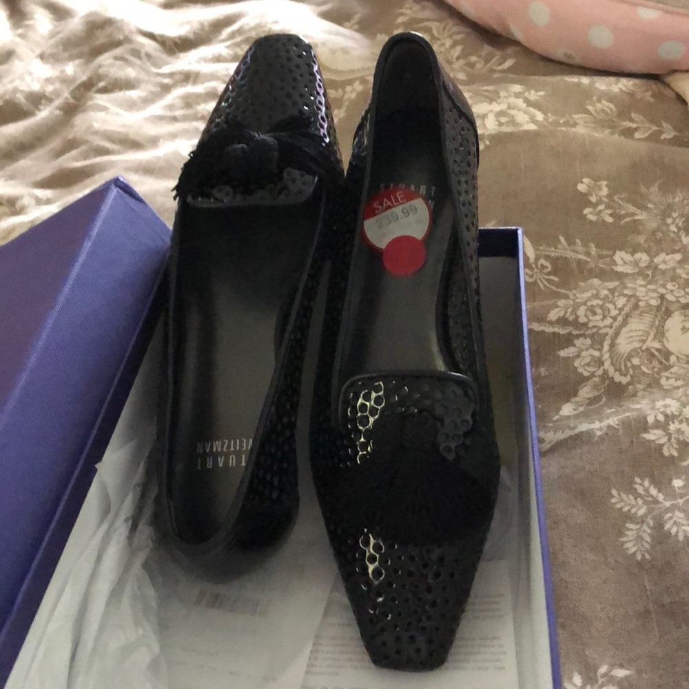 Stuart Weitzman black patent flats